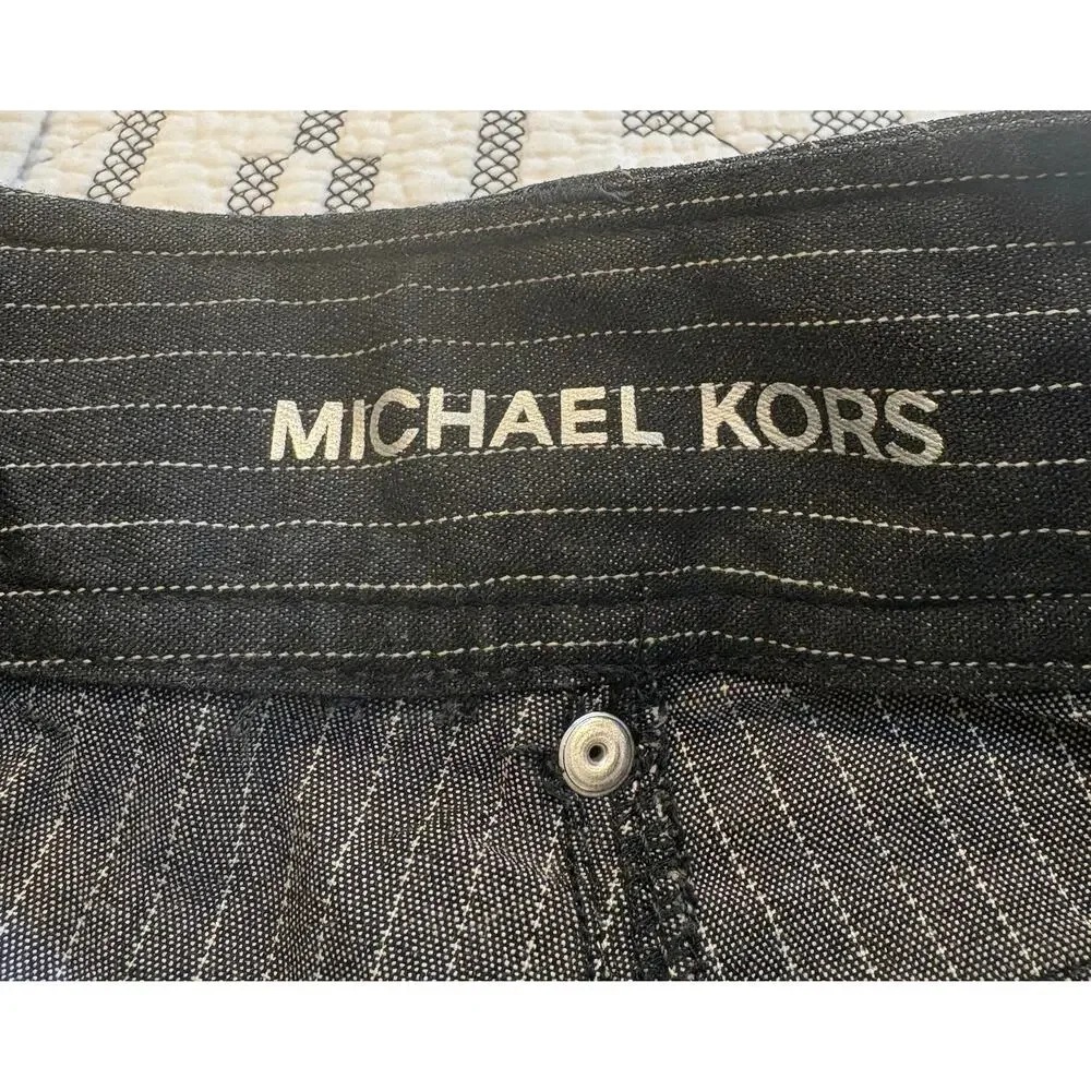 Michael Kors Low Rise Wide Leg Dark Gray Denim Size 2p